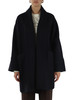 BLU SCURO | Cappotto in tessuto diagonale di misto lana