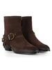 MARRONE | Stivaletti in suede JANE 07 con dettaglio rimovibile