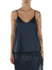 BLU | Top in satin OSCURI con dettaglio piume rimovibile