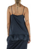 BLU | Top in satin OSCURI con dettaglio piume rimovibile