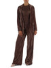 MARRONE | Pantalone gamba larga in velluto CRISMA