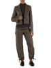 MARRONE | Giacca cropped in misto viscosa VOLTO