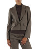 MARRONE | Giacca cropped in misto viscosa VOLTO