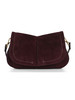 MERLOT | HELENA ROUND Small Schultertasche aus Veloursleder