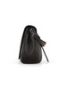 MARRONE | Borsa a spalla in pelle stampa struzzo HELENA ROUND Large