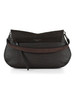 MARRONE | Borsa a spalla in pelle stampa struzzo HELENA ROUND Large