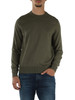 VERDE MILITARE | Maglia girocollo in cotone e cashmere