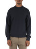BLU CHIARO | Maglia girocollo in cotone e cashmere con patch logo