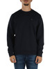 BLU SCURO | Felpa girocollo in misto cotone con patch logo