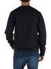 BLU SCURO | Felpa girocollo in misto cotone con patch logo