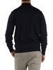 BLU SCURO | Cardigan con zip in lana vergine merino extrafine