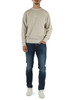 BEIGE | Felpa girocollo in cotone fiammato