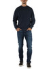 BLU | Felpa girocollo in cotone fiammato
