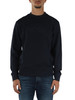 Dunkelblau | Baumwoll-Sweatshirt mit Rundhalsausschnitt und Logo-Schriftzug
