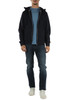 BLU SCURO | Felpa con zip e cappuccio in cotone