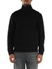 SCHWARZ | Baumwoll-Sweatshirt mit Reißverschluss und Logo-Patch