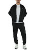 NERO | Felpa con zip in tessuto stretch