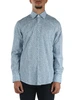 AZZURRO | Camicia stampata slim fit in cotone stretch