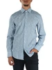 AZZURRO | Camicia stampata slim fit in cotone stretch
