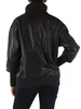 MARRONE | Giacca in pelle FENICE con inserti in misto lana