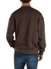 MARRONE | Felpa girocollo in cotone garzato