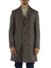 MARRONE | Cappotto slim fit in misto lana vergine e cotone