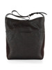 MARRONE | Borsa a spalla in suede e pelle stampa struzzo SIENNA Large