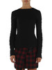 NERO | Maglia in lana e cotone MUSCARI con maniche drappeggiate