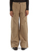 BEIGE | Pantalone gamba larga in gabardina di cotone HAIKU