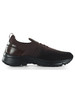 MARRONE | Sneakers slip on in pelle e tessuto