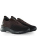 MARRONE | Sneakers slip on in pelle e tessuto