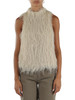 BEIGE | Top fluffy in tessuto sfrangiato