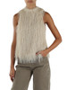 BEIGE | Top fluffy in tessuto sfrangiato