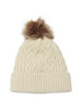 BEIGE | Cappello con pon pon e lavorazione a trecce
