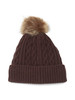 MARRONE | Cappello con pon pon e lavorazione a trecce