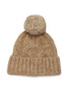 MARRONE CHIARO | Cappello in misto lana merino con ponpon