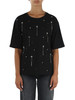 NERO | T-shirt boxy fit in cotone con strass