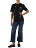 NERO | T-shirt regular fit in cotone con pietre applicate