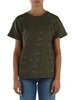 VERDE MILITARE | T-shirt in cotone con strass applicati