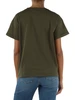 VERDE MILITARE | T-shirt in cotone con strass applicati