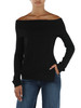 SCHWARZ | Pullover aus reiner Schurwolle mit Bardot-Ausschnitt