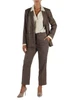 MARRONE | Pantalone cropped in misto viscosa