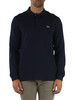 BLU SCURO | Polo manica lunga Classic Fit in cotone piquet