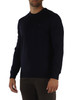 Dunkelblau | Regular-Fit Pullover aus Wolle mit Rundhalsausschnitt