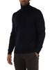 BLU SCURO | Maglia collo alto in lana regular fit