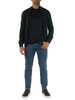 VERDE SCURO | Cardigan con zip in cotone regular fit