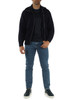 BLU SCURO | Cardigan a costa inglese con zip in lana