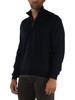 BLU SCURO | Maglia collo a zip in lana vergine e lyocell