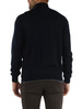 BLU SCURO | Maglia collo a zip in lana vergine e lyocell