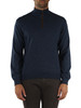 BLU | Maglia collo a zip in lana vergine